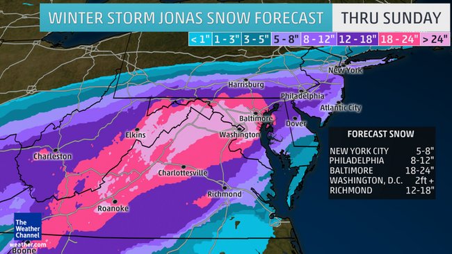 image of Winter Storm Jonas on a radar